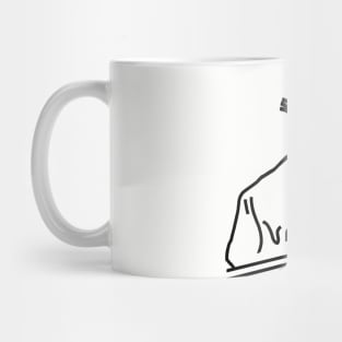 Cat in Control of the Music Mixer Line Drawing Mug